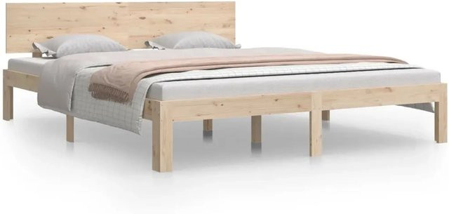 vidaXL Massivholzbett aus Kiefer in Braun, B/T/H: 160 x 200 x 69,5 cm - Bild 1