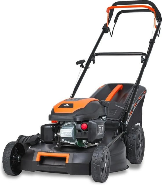 FUXTEC Benzin Rasenmäher FX-RM5170 in Schwarz-Orange mit 4 PS, 51 cm Schnittbreite und 60 l Fangkorb, 4in1 Mäher mit EasyClean und Mulchfunktion - Bild 1