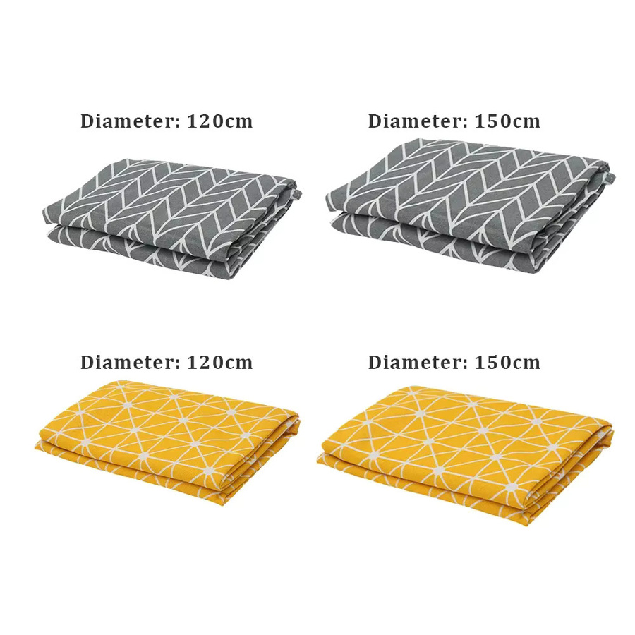Willstar Tischdecke aus Baumwollleinen in Nordischem Design, runde Esstischunterlage, waschbar - Bild 2