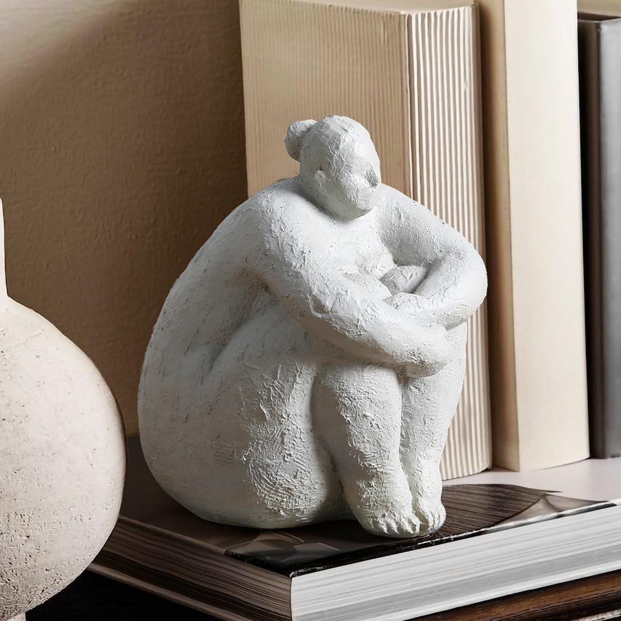 Moderne Yoga-Skulptur aus Kunstharz von Yiran Furniture als dekorative Figur für deine Inneneinrichtung in den Farben Rot, Grau, Gelb oder Weiß - Bild 3