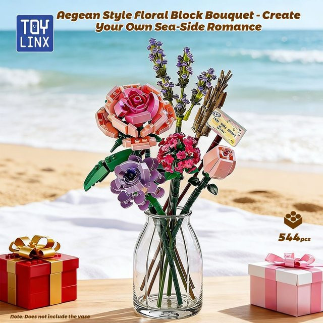 KAVOWORLD Rosen-Ewigkeitsblumenstrauß, Micro-Baustein, 544 Teile - Bild 1