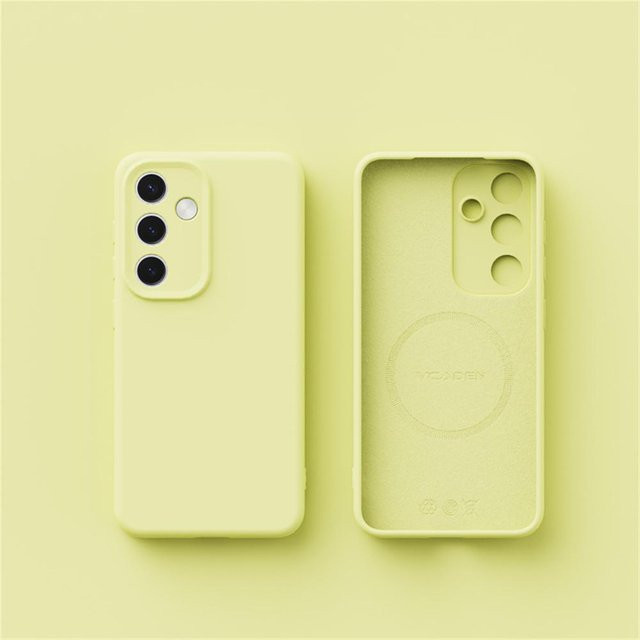 Magnetische Flüssigsilikon-Schutzhülle für Samsung Galaxy S26 S25 S24 S23 S22 Ultra Plus A56 A16 A55 in Multicolor und Gelb mit kabelloser Ladefunktion - Bild 1
