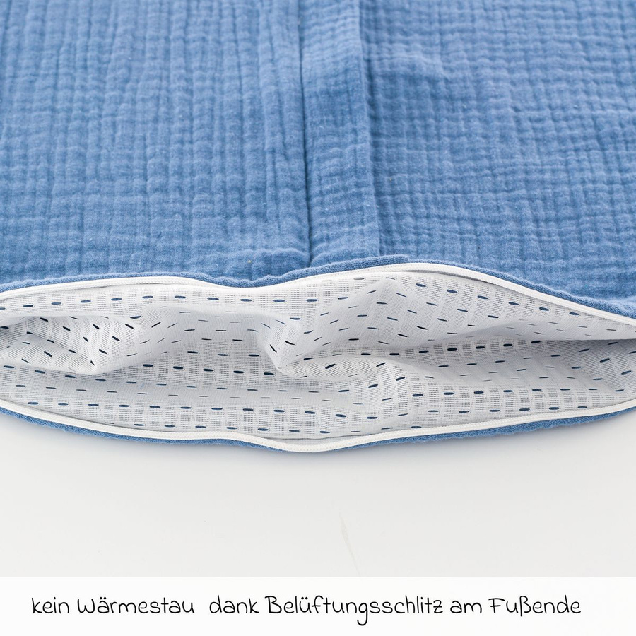 Träumeland Sommerschlafsack Liebmich aus Musselin in Hellblau, Größe 110 - Bild 3