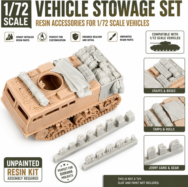 EVANOVM Modellbausatz, Fahrzeugteile aus Harz, 1/72, unlackiert, Grau - Bild 1