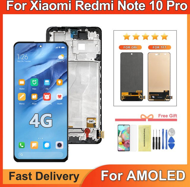 Xiaomi Redmi Note 10 Pro LCD Display mit Super AMOLED Bildschirm und Touchscreen Digitizer in Schwarz - Bild 1