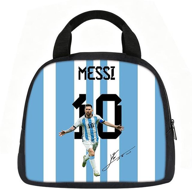 Isolierte Lunchtasche Messi Motiv von Fancy Style Studio in Blau - Bild 1