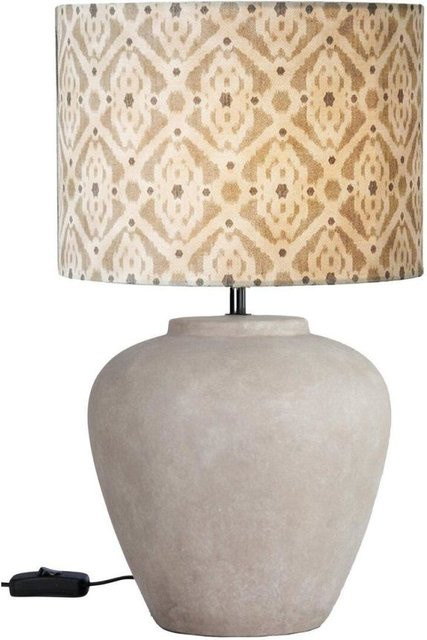 PR Home Lilly Tischleuchte aus Keramik in Beige mit Stoffschirm, B/T/H: 25 x 43 x 43 cm - Bild 1