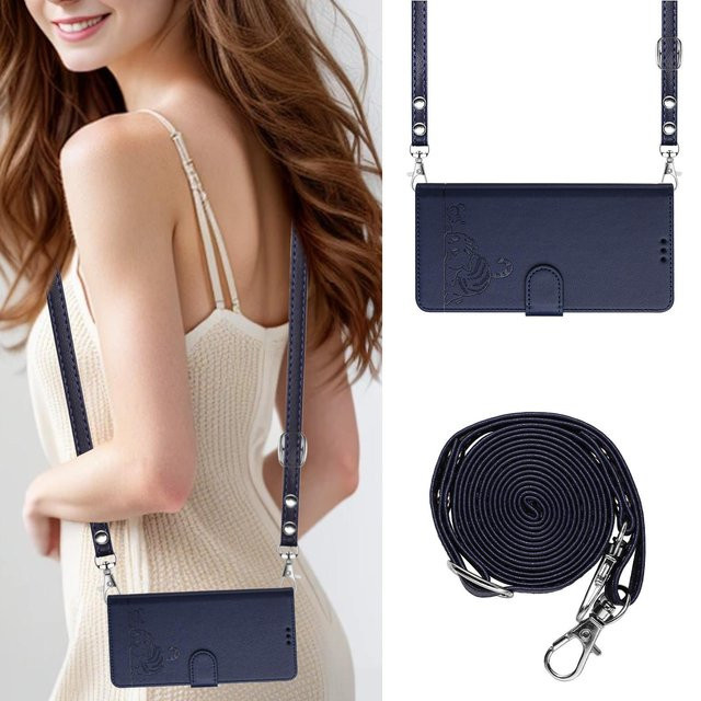 Leder-Schutzhülle mit Kartenhalter und Brieftasche für Huawei P60 P50 P40 P30 P20 Pro in Blau - Bild 1