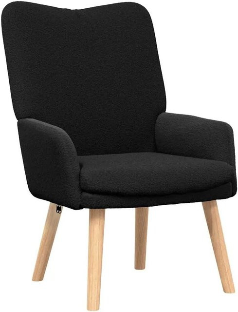 vidaXL Relaxsessel Schwarz mit Armlehnen aus Stoff und Metallrahmen B/T/H: 63 x 67 x 94 cm - Bild 1