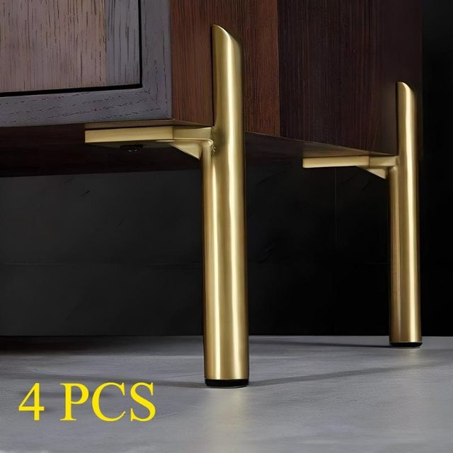 4 Stück moderne Möbelfüße aus Metall in Gold, poliert, vielseitig für Couchtische, Küchenschränke und Sofas - Bild 1