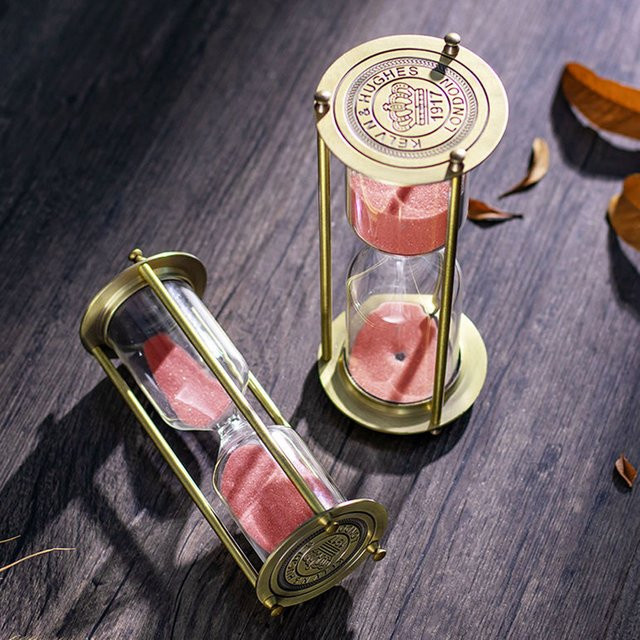 ZHOUZHI Sanduhr im Nordic Stil aus Zink-Legierung und Glas, Farbe: Silber/Weißer Sand - Bild 1