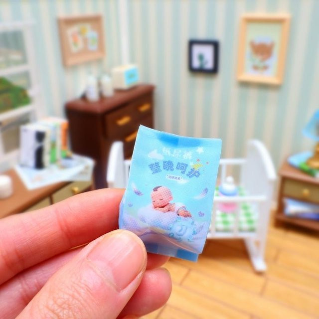 Yiran toy 1 Miniatur-Szene Essens-Spielzeug, Puppenhaus Zubehör, Blau, ab 14 Jahren - Bild 1