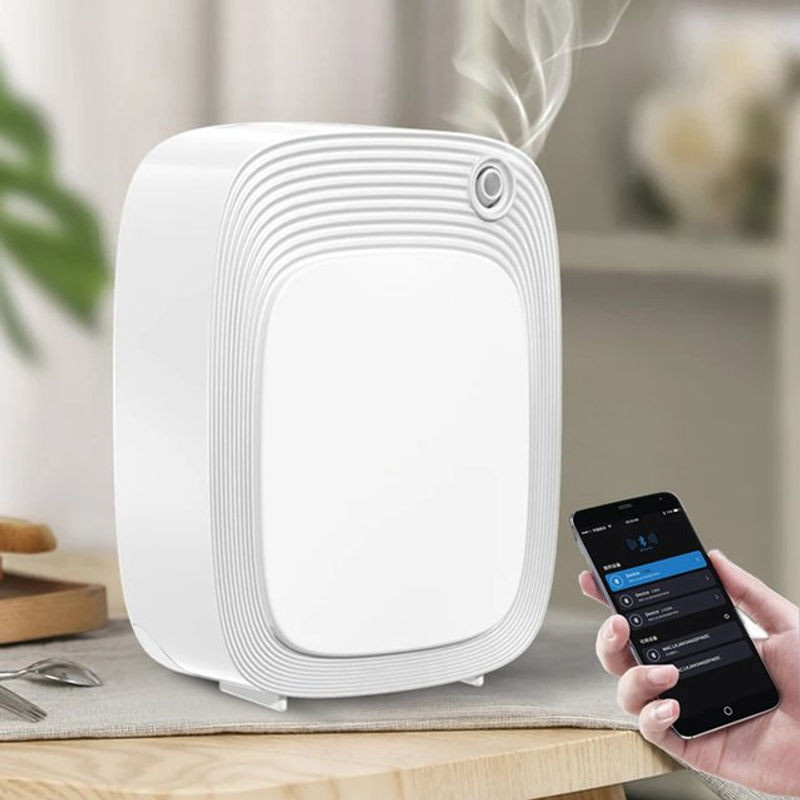 HAOYUNMA WiFi Smart Home Duftdiffusor für ätherische Öle, weißer elektrischer Raumaromatizer mit Timer für große Bereiche bis 500 m3 - Bild 1