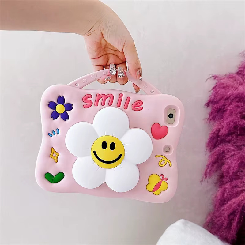 Cartoon Silikon Tablet Hülle für Apple iPad in Pink - Bild 2