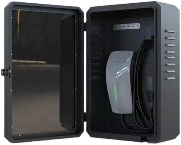 ZHUOHE Schutzbox für EV-Ladegeräte und Ladestationen, Schwarz - Bild 1
