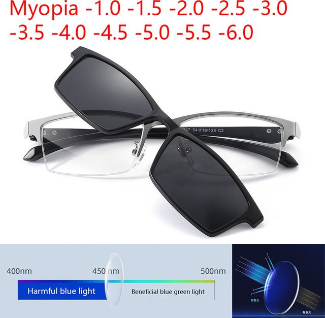 NINJONA Sonnenbrille Halbrahmen, rechteckig, Metall, schwarz, Unisex - Bild 1