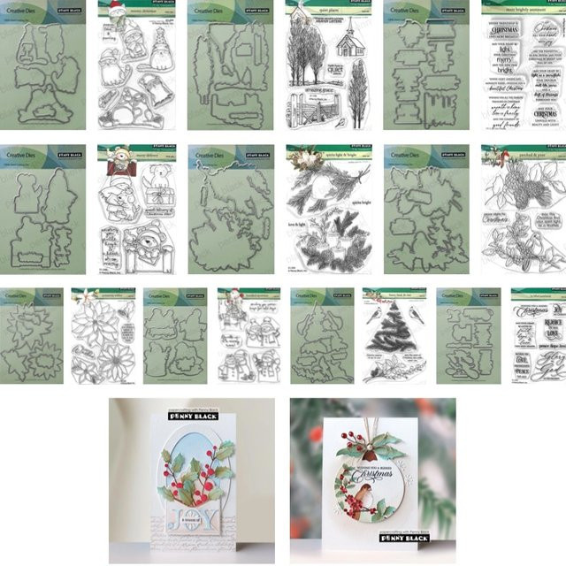 Glory Builder Festive Frond New 2026 Metallstanzformen und Klarsichtstempel in Silber für Scrapbooking und Kartenbasteln - Bild 1