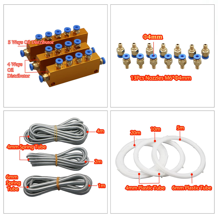 ALLFASPD Automatische CNC Schmierpumpe System Kit für Werkzeugmaschinen, 1L oder 2L, AC220V oder AC110V, mit 4mm oder 6mm Anschluss - Bild 3