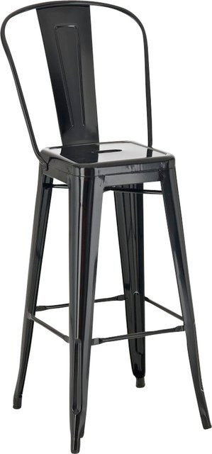 TPFLiving Barhocker Adnan in Schwarz aus lackiertem Metall im Industrial-Design - Bild 1