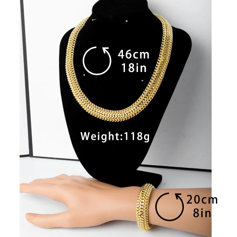 sny Schmuckset Halskette, Armband, Gold, Messing, Unisex - Bild 2