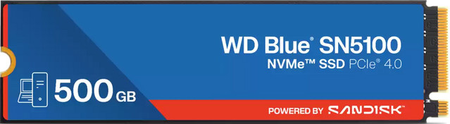 Western Digital WD Blue SSD SN5100 NVMe M.2 mit 500 GB Kapazität in Blau - Bild 1