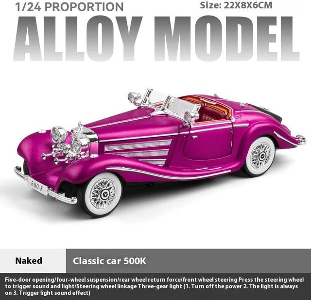 Linyi toy car Oldtimer Modellauto, 1:24, Metall, mit Ton & Licht, ab 14 Jahren - Bild 1