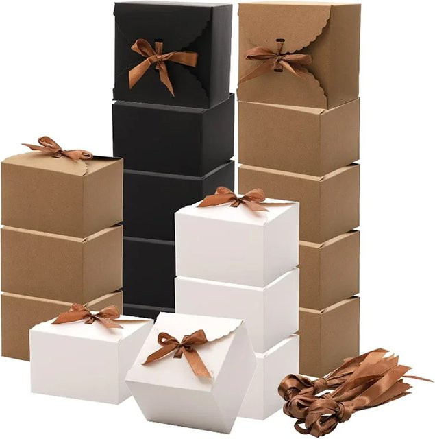 10er-Pack Weihnachtsgeschenkboxen aus Papier mit Band zur Geschenkverpackung - Bild 1