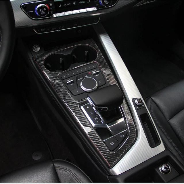 ZCODFOR Carbon Faser Schalthebelblende für Audi A4 A5 B9 S5 2017-2019 Dekorative Rahmen Abdeckung in Schwarz - Bild 1