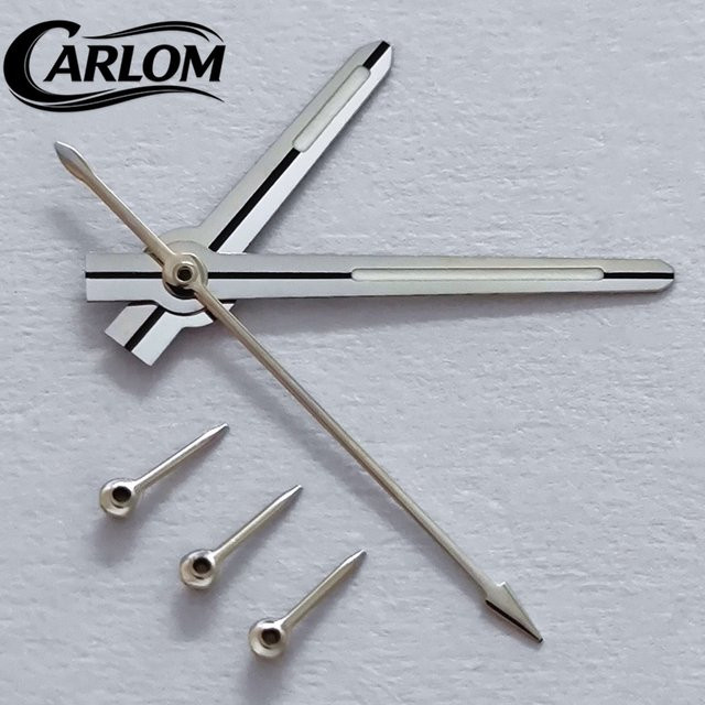 Carloms Uhrzeiger für VK63 Quarzwerk, Silber, Gun Gold, grün leuchtend - Bild 1