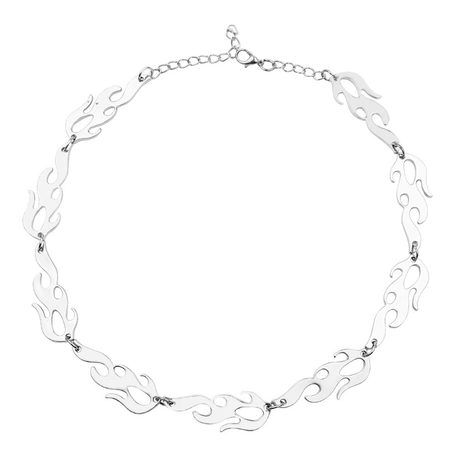 TAKARA TOMY Halskette Flammen, Edelstahl, Silber, Unisex - Bild 3