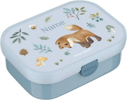 Mepal Brotdose Forest Friends Blau mit Besteck und Snap-Lid personalisierbar mit Namen und Foto - Bild 1