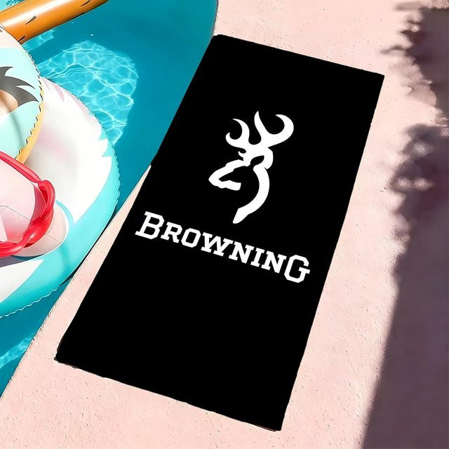 B-Browning Mikrofaser Strandtuch Schwarz, schnelltrocknend und sandfrei, Breite: 60 cm, Höhe: 35 cm - Bild 1
