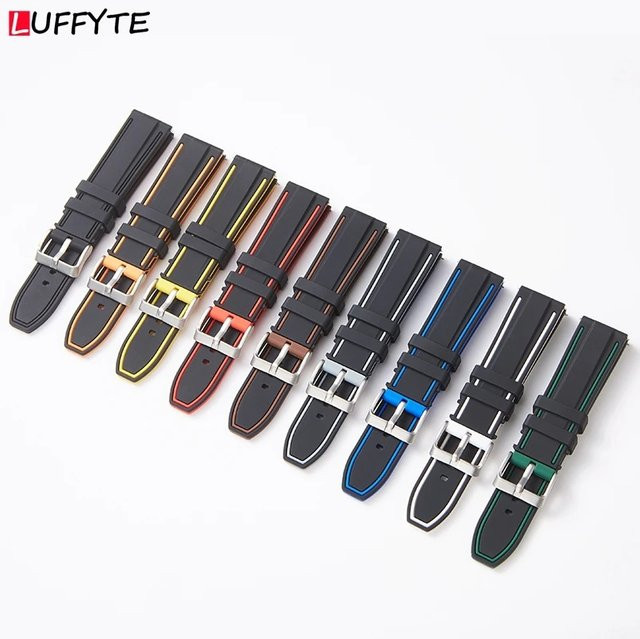 luffyte Uhrenarmband Silikon, Schwarz, Unisex - Bild 1