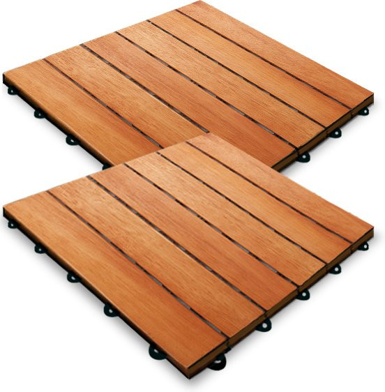 Deuba Holzfliese Eukalyptus braun B/B: 30 x 30 cm - Bild 1