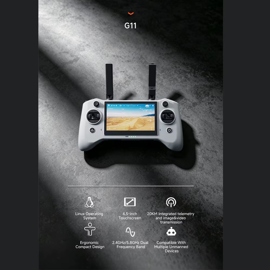 Skydroid G11 Fernbedienung mit 4,5-Zoll-Touchscreen, 20km Reichweite, integrierter Telemetrie und 2,4GHz/5,8GHz Dual-Frequenzband in Weiß - Bild 2