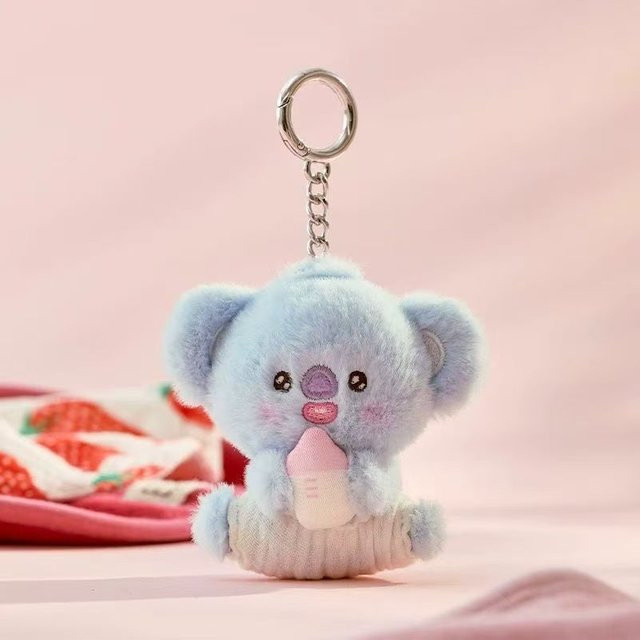BT21 KOYA Plüschpuppe Schlüsselanhänger, Neugeborenen-Version, grau - Bild 1