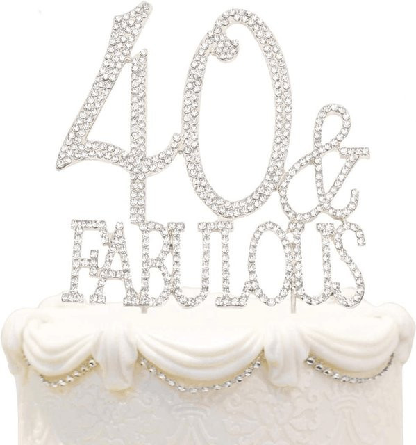 Bling Crystal Fabulous 40. Geburtstag Kuchenaufsatz in Silber - Bild 1