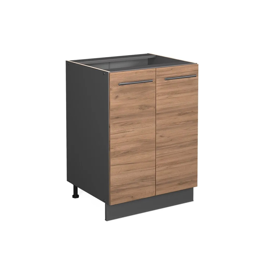 Vicco Küchenunterschrank Fame-Line in Anthrazit und Eiche mit Softclose-Drehtüren und Einlegeboden, Breite: 60 cm, Höhe: 82 cm, Tiefe: 51,6 cm - Bild 3