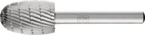 PFERD HSS Frässtift Tropfenform in Silber, Durchmesser: 16 mm, Länge: 25 mm, Schaft-Durchmesser: 6 mm, Körnung: mittel fein mit Spanbrecher - Bild 1