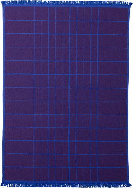 &Tradition Untitled Throw AP10 Kuscheldecke in Blau aus Wolle und Baumwolle mit geometrischem Webmuster - Bild 1