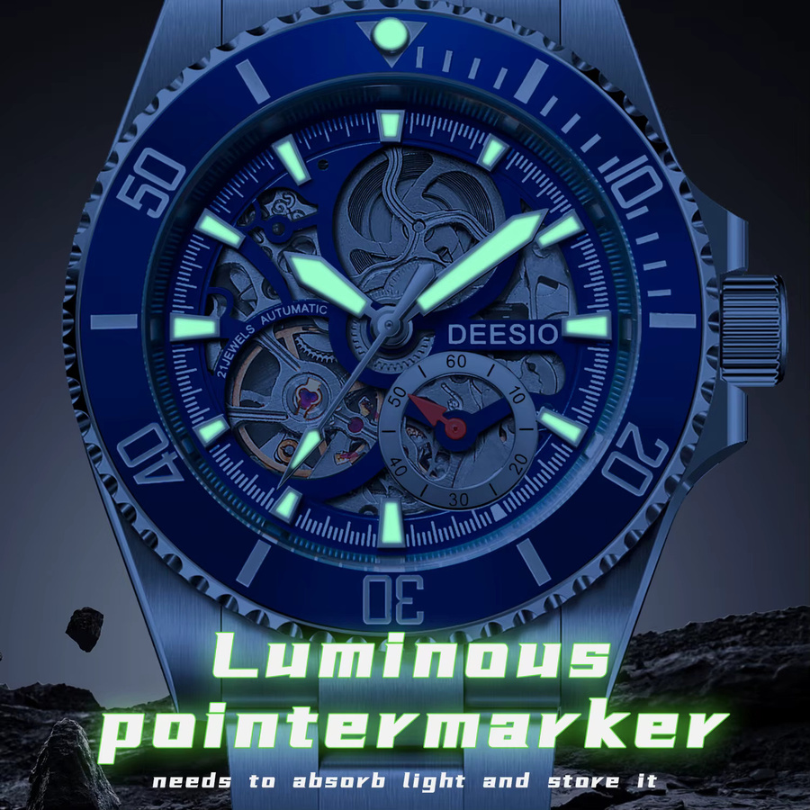 Deesio Armbanduhr Automatik, Edelstahl, Saphirglas, Herren - Bild 5