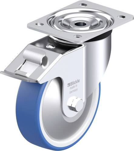 Blickle L-POTHS 160XK-FI-FA Stahlblech-Lenkrolle in Blau mit 160 mm Rad-Durchmesser und 400 kg Tragfähigkeit - Bild 1
