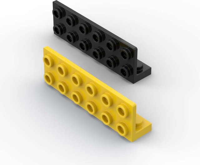 SixBricks Halterung 1x6-2x6 Invertiert mit 1x4 Ausschnitt, Bausteine, 10-teiliges Set - Bild 1