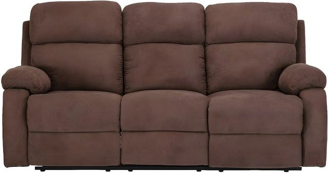 Vente-unique Relaxsofa Tolzano in Braun mit Stoffbezug, Breite: 201 cm - Bild 1