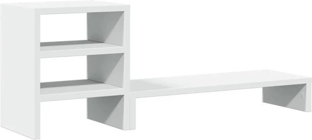 vidaXL Monitorständer mit Schreibtisch-Organizer aus Holzwerkstoff in Weiß, B/T/H: 30,0 x 20,0 x 20,0 cm - Bild 1