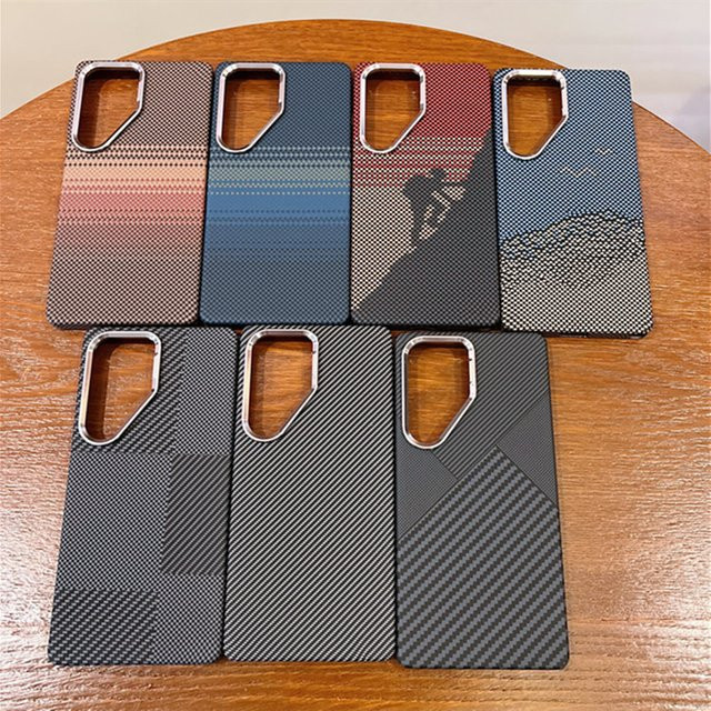 Ultradünne magnetische Kevlar-Kohlefaser Handyhülle mit Legierungs-Linsenrahmen für Samsung Galaxy S26 Ultra, S25 Plus, S24 Plus und S23 Plus, stoßfeste Schutzhülle - Bild 1