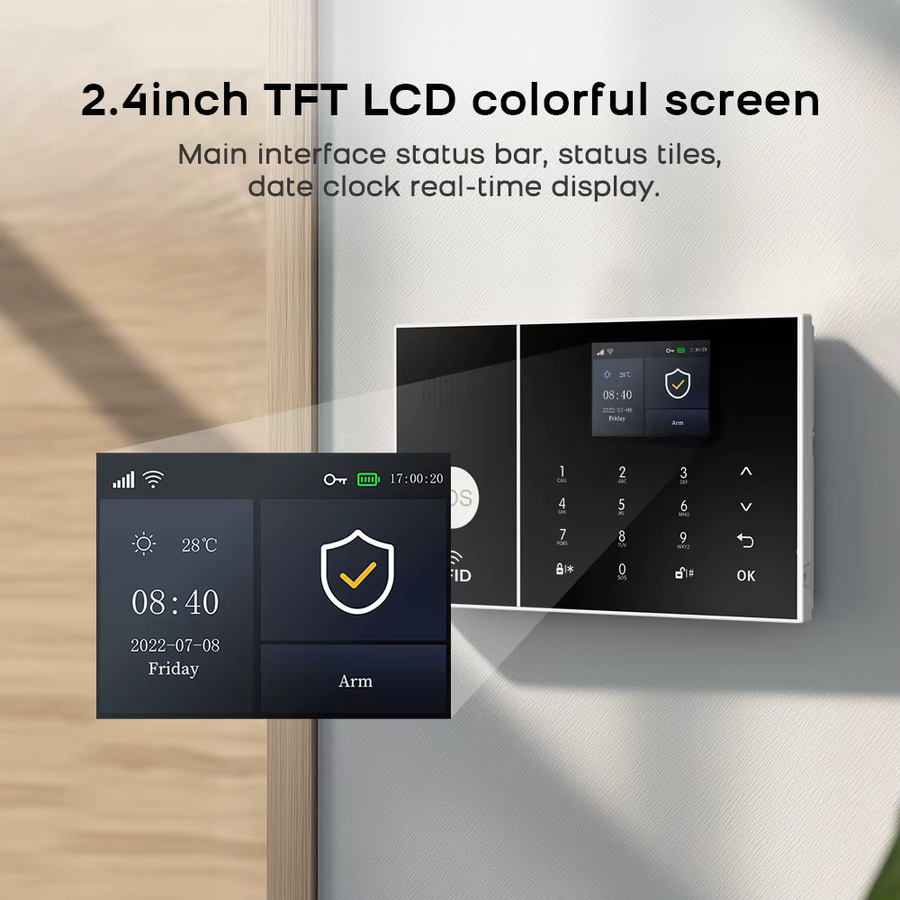 PGST Smart Home Alarmsystem mit 4G und WLAN, drahtlose Sicherheit mit App-Steuerung, kompatibel mit Tuya, Alexa und Google Home - Bild 2