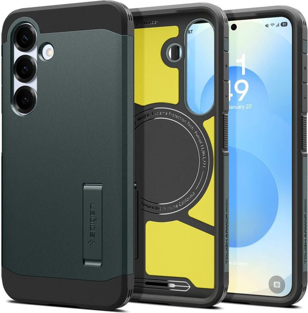 Spigen Tough Armor MagSafe Schutzhülle für Samsung Galaxy S25+ S936 in Grün - Bild 1