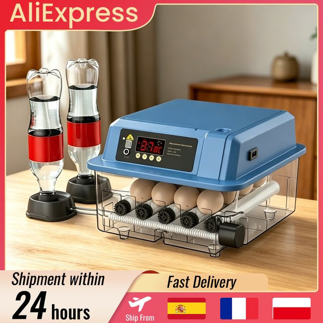 HGTUGO Mini-Eier-Inkubator mit automatischer Eierwende- und Befeuchtungsfunktion für Hühner, Gänse, Vögel und Wachteln - Bild 1