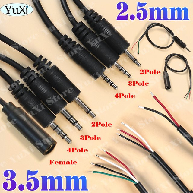 YuXi Audio Verlängerungskabel Schwarz mit 3,5 mm Jack Stecker Mono Stereo TS TRS TRRS für Kopfhörer und Mikrofon - Bild 1